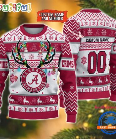 Ncaa Alabama Crimson Tide Special Reindeer Light Ugly Christmas Sweater