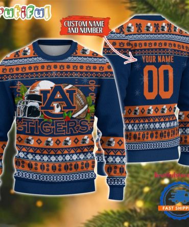 Ncaa Auburn Tigers Logo Team Football Custom Christmas Ugly Sweater