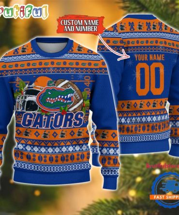 Ncaa Florida Gators Logo Team Football Custom Christmas Ugly Sweater