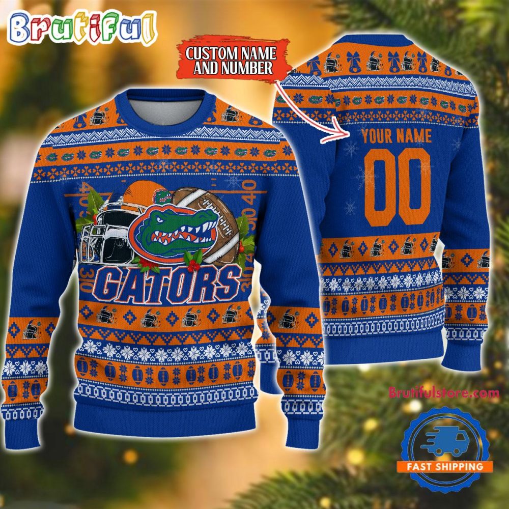 Ncaa Florida Gators Logo Team Football Custom Christmas Ugly Sweater