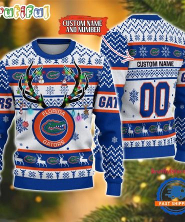 Ncaa Florida Gators Special Reindeer Light Ugly Christmas Sweater