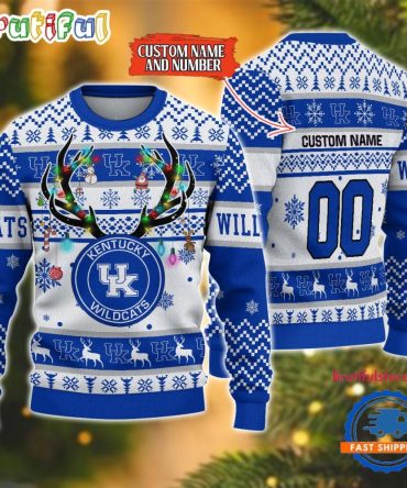 Ncaa Kentucky Wildcats Special Reindeer Light Ugly Christmas Sweater