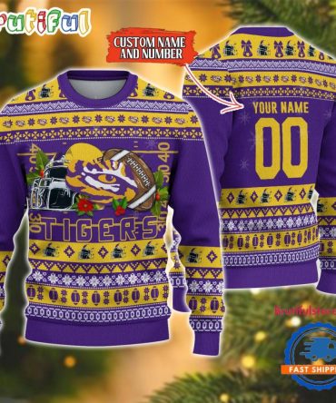 Ncaa Lsu Tigers Logo Team Football Custom Christmas Ugly Sweater