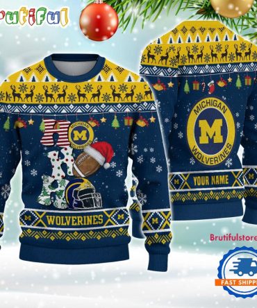 Ncaa Michigan Wolverines Football Ho Ho Ho Ugly Christmas Sweater