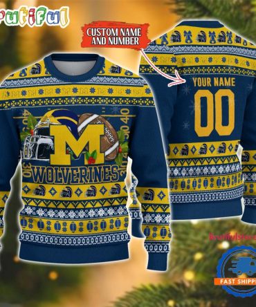 Ncaa Michigan Wolverines Logo Team Football Custom Christmas Ugly Sweater
