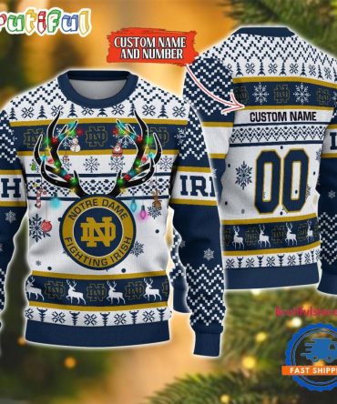 Ncaa Notre Dame Fighting Irish Special Reindeer Light Ugly Christmas Sweater