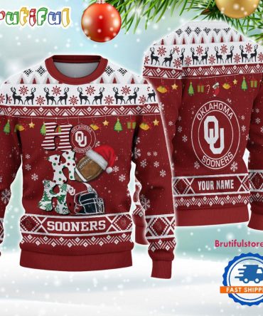 Ncaa Oklahoma Sooners Football Ho Ho Ho Ugly Christmas Sweater