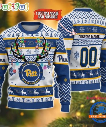 Ncaa Pittsburgh Panthers Special Reindeer Light Ugly Christmas Sweater