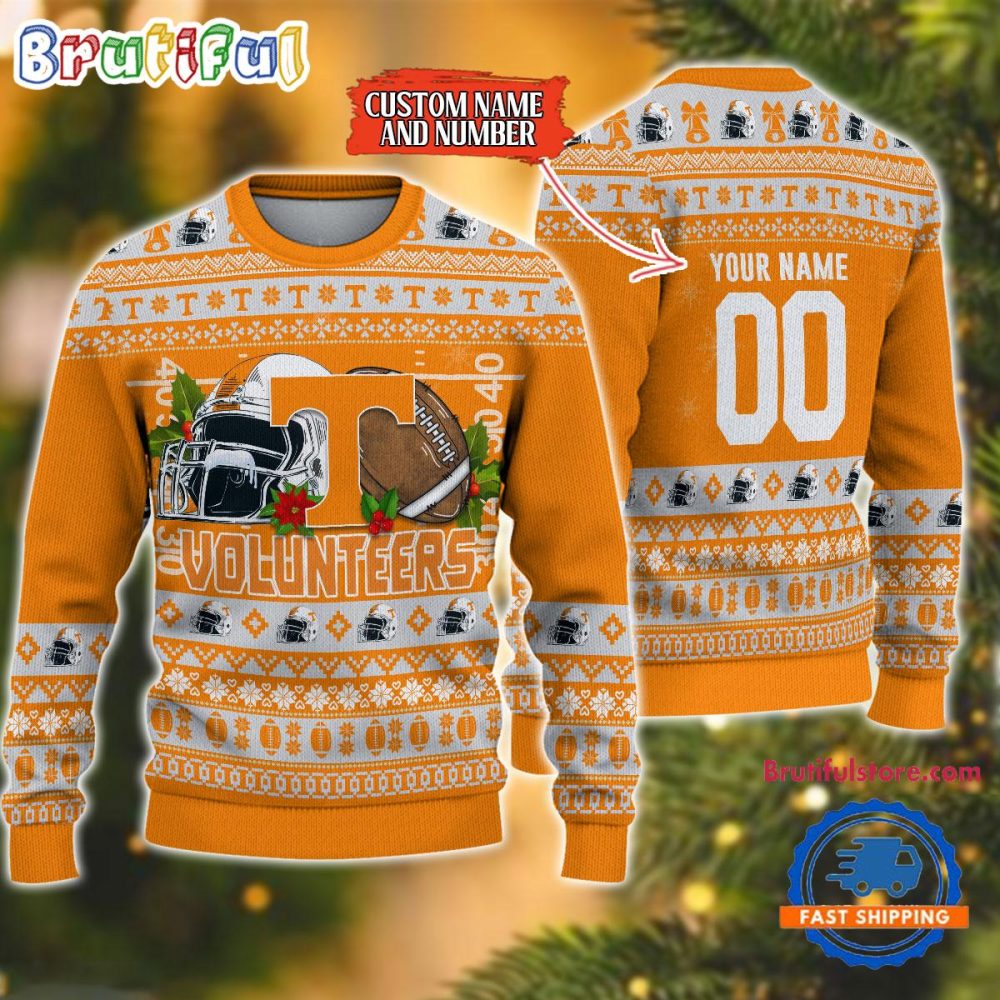 Ncaa Tennessee Volunteers Logo Team Football Custom Christmas Ugly Sweater