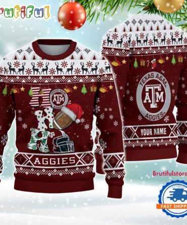 Ncaa Texas A&Ampm Aggies Football Ho Ho Ho Ugly Christmas Sweater