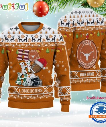 Ncaa Texas Longhorns Football Ho Ho Ho Ugly Christmas Sweater