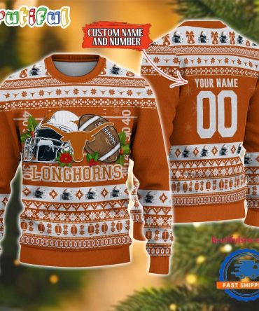 Ncaa Texas Longhorns Logo Team Football Custom Christmas Ugly Sweater
