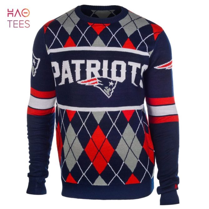 Best New England Patriots Exclusive Nfl Argyle Ugly Christmas Sweater