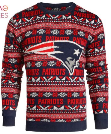 Best New England Patriots Nfl Aztec Ugly Crew Neck Ugly Christmas Sweaters By Forever Collectibles