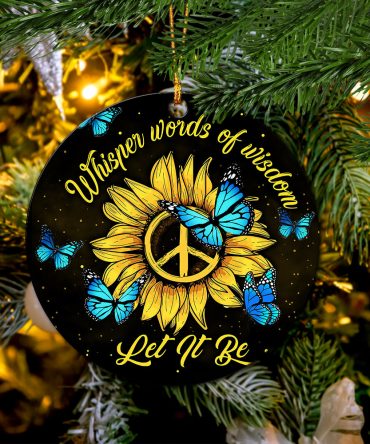 New Let It Be Hippie Butterfly Blue Ceramic Ornament Perfect Gift For Holiday