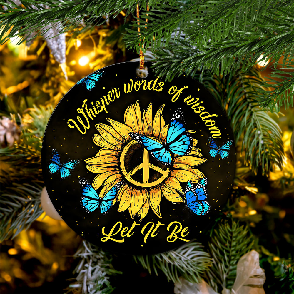 New Let It Be Hippie Butterfly Blue Ceramic Ornament Perfect Gift For Holiday