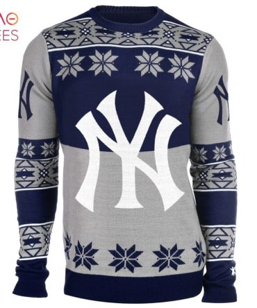 Best New York Baseball Big Logo Ugly Christmas Sweater