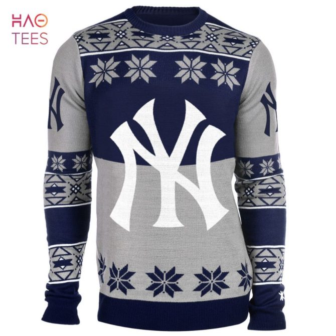 Best New York Baseball Big Logo Ugly Christmas Sweater