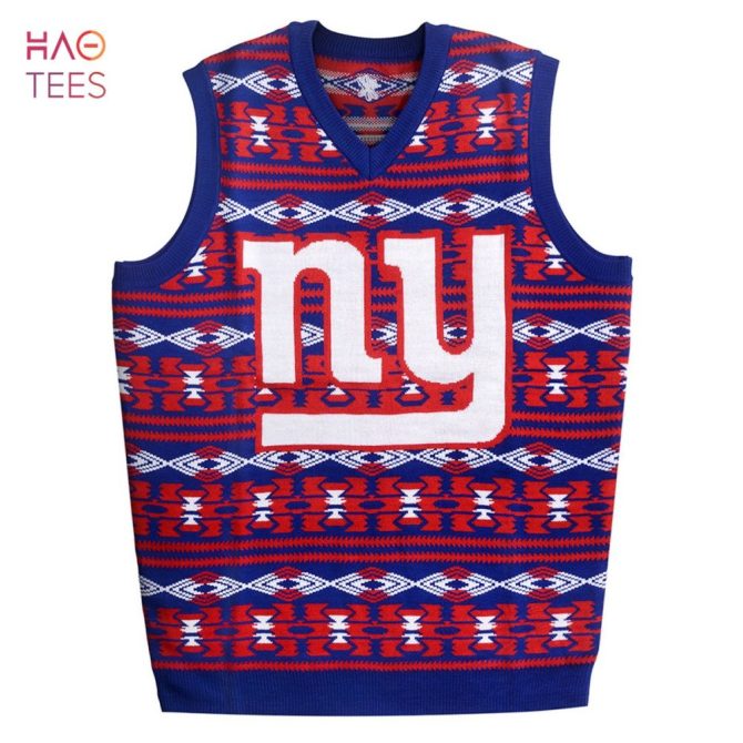 Best New York Giants Aztec Print Ugly Christmas Sweater Vest