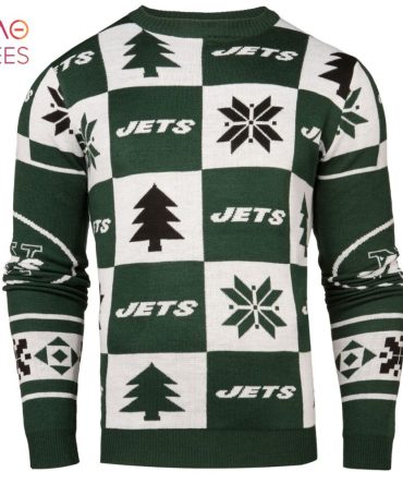 Best New York Jets Patches Nfl Ugly Crew Neck Ugly Christmas Sweater By Forever Collectibles