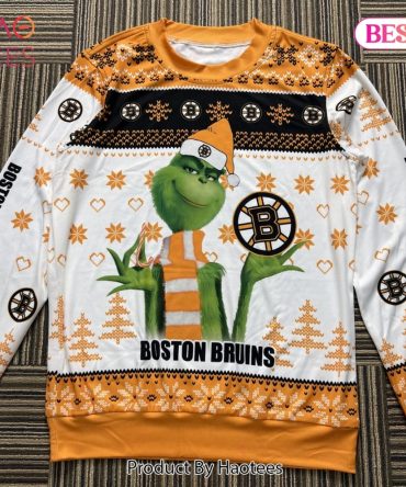 Festive Boston Bruins Grinch Sweater ? Cozy Holiday Apparel For Fans