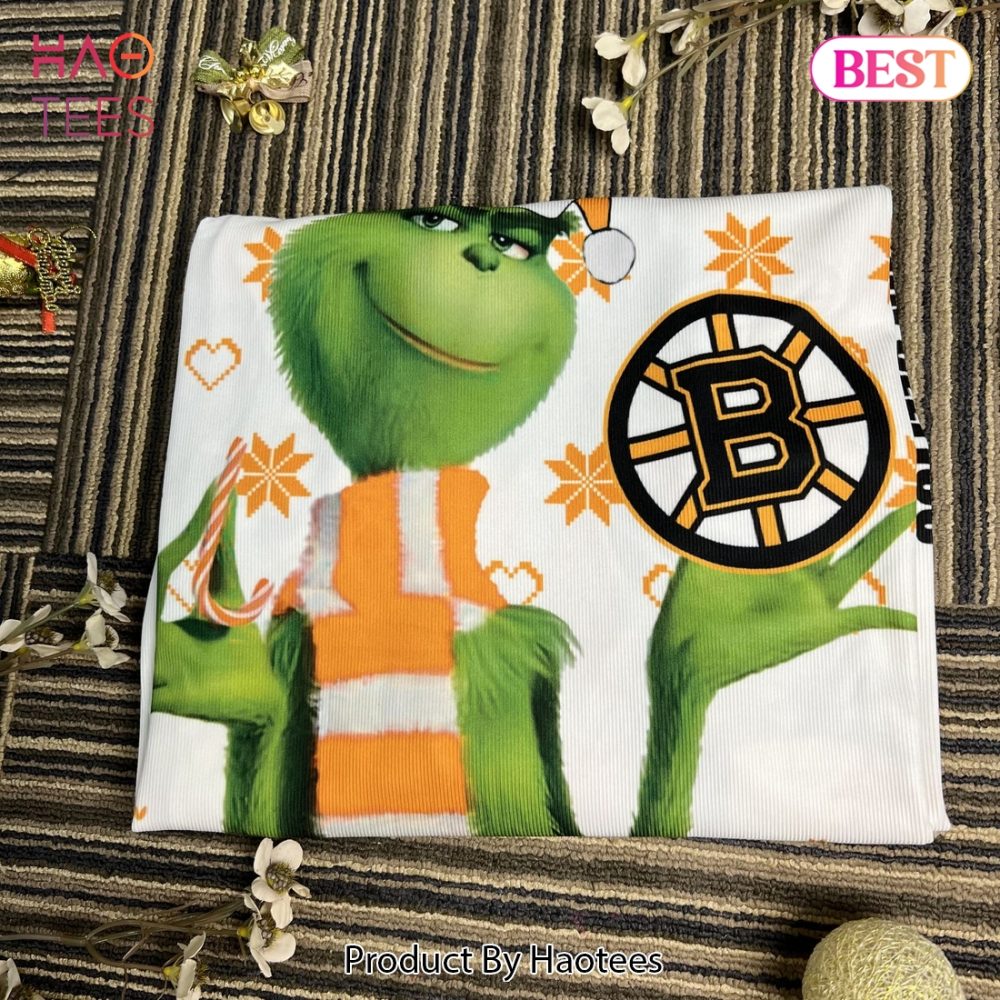 Festive Boston Bruins Grinch Sweater ? Cozy Holiday Apparel For Fans - Image 3