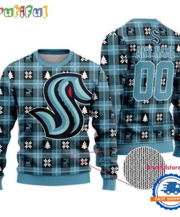 Nhl Seattle Kraken Personalized Snow Tree Ugly Christmas Sweater