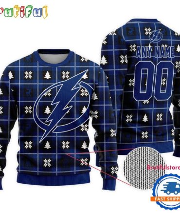 Nhl Tampa Bay Lightning Personalized Snow Tree Ugly Christmas Sweater
