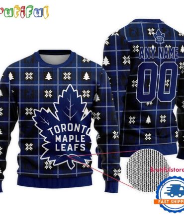 Nhl Toronto Maple Leafs Personalized Snow Tree Ugly Christmas Sweater