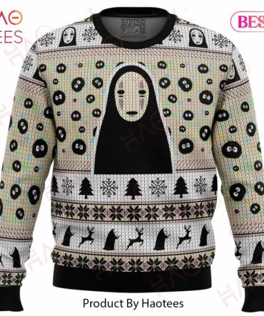Cozy Spirited Away Themed Ugly Christmas Sweater - Festive Anime Knitwear