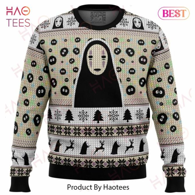 Cozy Spirited Away Themed Ugly Christmas Sweater - Festive Anime Knitwear