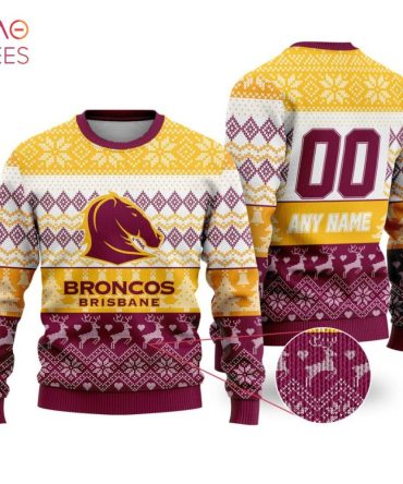 Customizable Broncos Brisbane Ugly Christmas Sweater - Festive Knit For Fans
