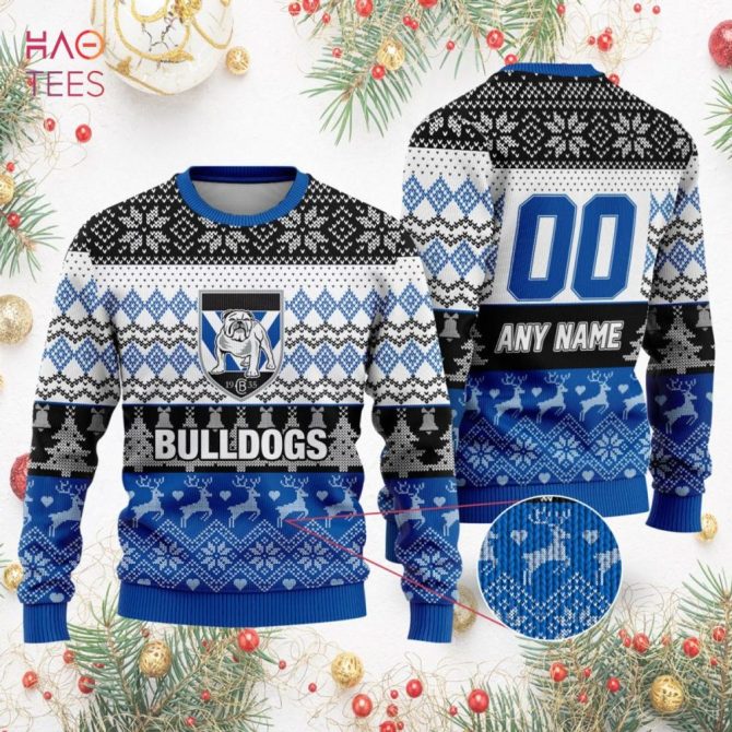 Custom Bulldogs Christmas Sweater - Personalized Name & Number - Festive Knitwear - Image 2