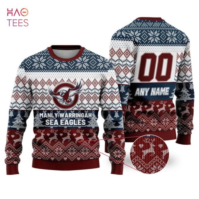 Custom Manly Sea Eagles Christmas Sweater – Personalize Yours Now!