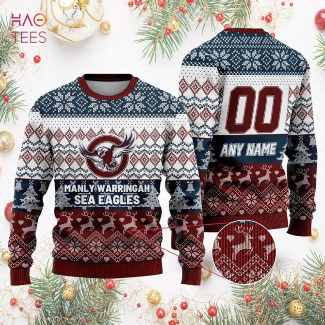 Custom Manly Sea Eagles Christmas Sweater – Personalize Yours Now! - Image 2