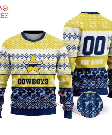 Custom Cowboys Ugly Christmas Sweater - Personalized Name & Number, Festive Holiday Knit