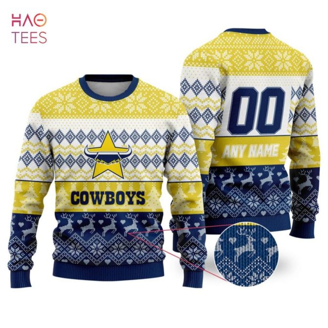 Custom Cowboys Ugly Christmas Sweater - Personalized Name & Number, Festive Holiday Knit