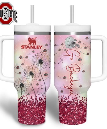 Ohio State Buckeyes Ncaa Sports Custom Stanley Quencher 40Oz Stainless Steel Tumbler With Handle, Stanley Cup, Tumbler Cup, Best Gift