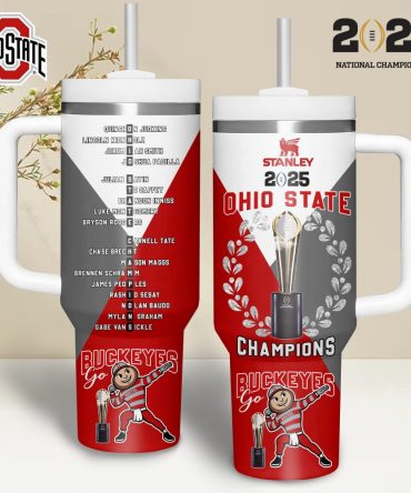 Ohio State Buckeyes Ncaa Sports Custom Stanley Quencher 40Oz Stainless Steel Tumbler With Handle, Stanley Cup, Tumbler Cup, Best Gift