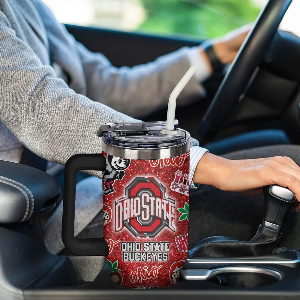 Ohio State Buckeyes Ncaa Sports Custom Stanley Quencher 40Oz Stainless Steel Tumbler With Handle, Stanley Cup, Tumbler Cup, Best Gift - Image 4