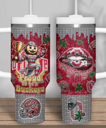 Ohio State Buckeyes Ncaa Sports Custom Stanley Quencher 40Oz Stainless Steel Tumbler With Handle, Stanley Cup, Tumbler Cup, Best Gift