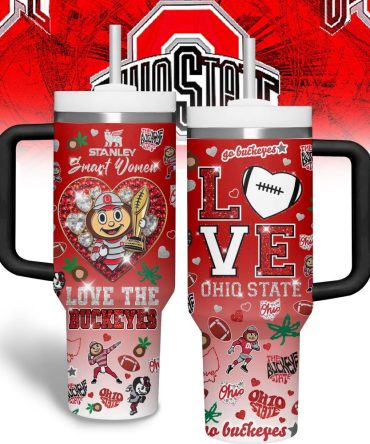 Ohio State Buckeyes Ncaa Sports Custom Stanley Quencher 40Oz Stainless Steel Tumbler With Handle, Stanley Cup, Tumbler Cup, Best Gift