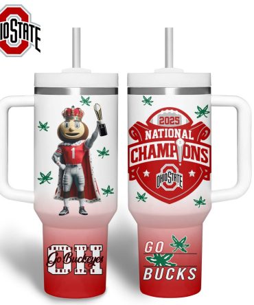 Ohio State Buckeyes Ncaa Sports Custom Stanley Quencher 40Oz Stainless Steel Tumbler With Handle, Stanley Cup, Tumbler Cup, Best Gift