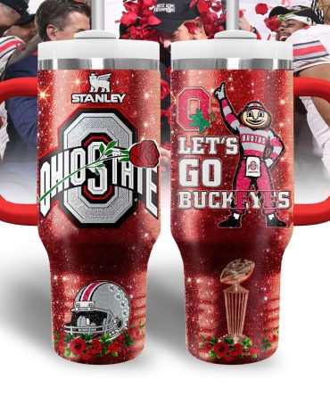 Ohio State Buckeyes Ncaa Sports Custom Stanley Quencher 40Oz Stainless Steel Tumbler With Handle, Stanley Cup, Tumbler Cup, Best Gift