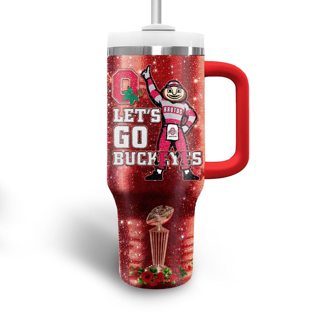 Ohio State Buckeyes Ncaa Sports Custom Stanley Quencher 40Oz Stainless Steel Tumbler With Handle, Stanley Cup, Tumbler Cup, Best Gift - Image 2