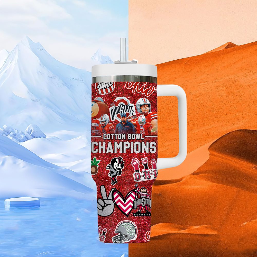 Ohio State Buckeyes Ncaa Sports Custom Stanley Quencher 40Oz Stainless Steel Tumbler With Handle, Stanley Cup, Tumbler Cup, Best Gift - Image 2