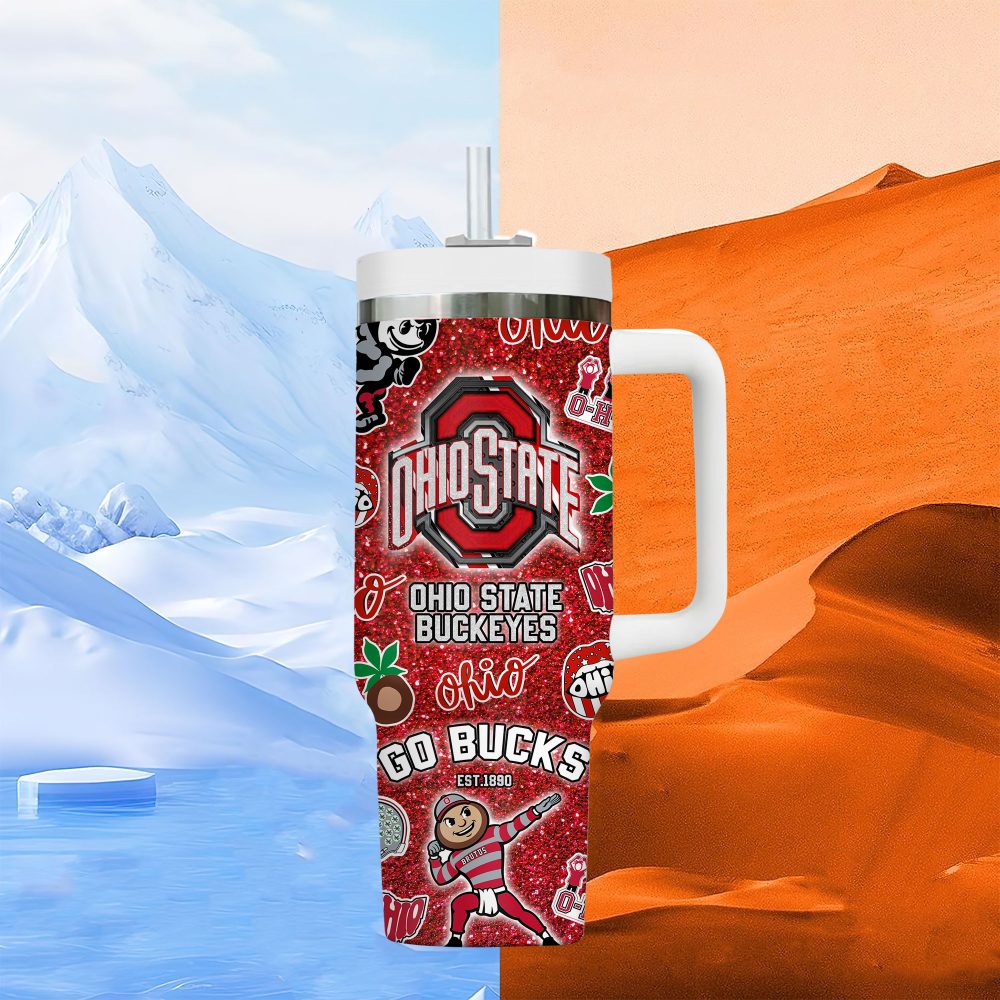 Ohio State Buckeyes Ncaa Sports Custom Stanley Quencher 40Oz Stainless Steel Tumbler With Handle, Stanley Cup, Tumbler Cup, Best Gift - Image 3