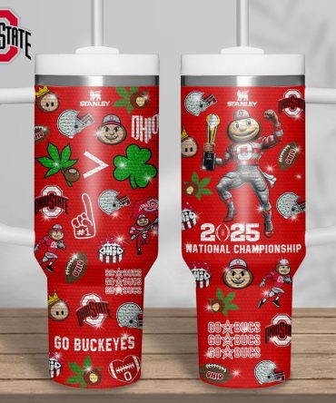 Ohio State Buckeyes Ncaa Sports Custom Stanley Quencher 40Oz Stainless Steel Tumbler With Handle, Stanley Cup, Tumbler Cup, Best Gift