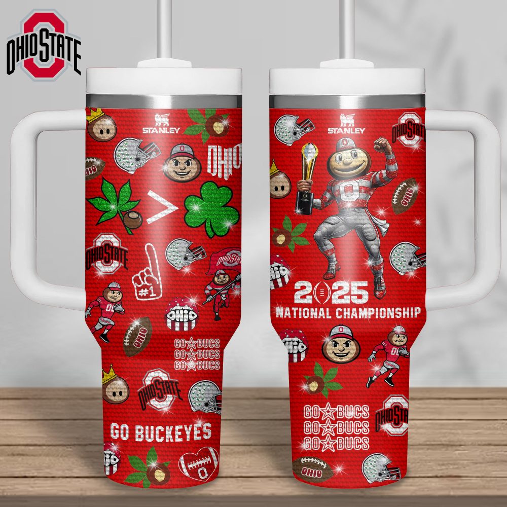 Ohio State Buckeyes Ncaa Sports Custom Stanley Quencher 40Oz Stainless Steel Tumbler With Handle, Stanley Cup, Tumbler Cup, Best Gift