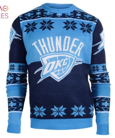 Best Oklahoma City Thunder_ Oklahoma City Thunder Big Logo Nba Ugly Christmas Sweater
